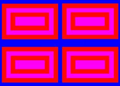 4 Red Rectangles on Blue