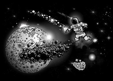 Space BlackWhite Watercol