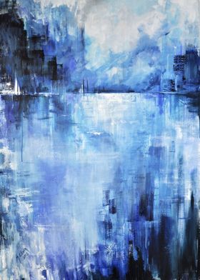 BLUE abstract artwork sea