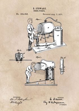 patent Stewart Beer pumps 