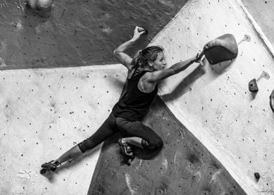 Woman Rock Climbing