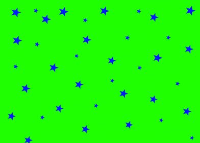 Blue Stars on Green