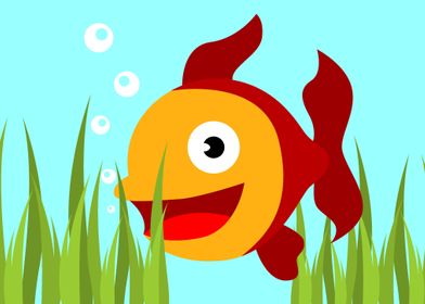 cute red fish