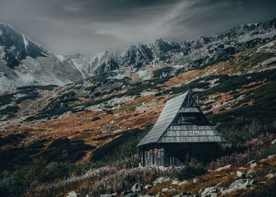 Hut in mountains