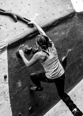 Woman Rock Climbing