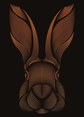 Rabbit animal line art
