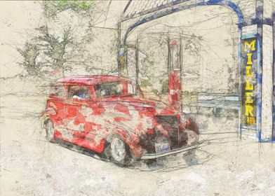 Vintage Red Car