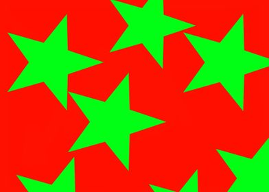 Green Stars on Red