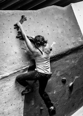 Woman Rock Climbing