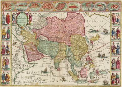 Asia Old Map 1665