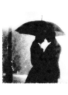 Couple in the rain