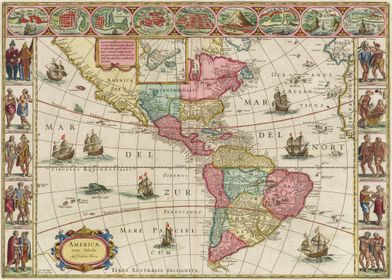 America Old Map 1665