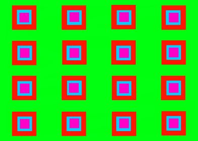 TriColor Squares on Green