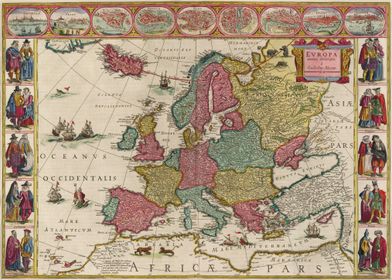 Europe Old Map 1665 Poster Art Print By Daniel Nogal Displate