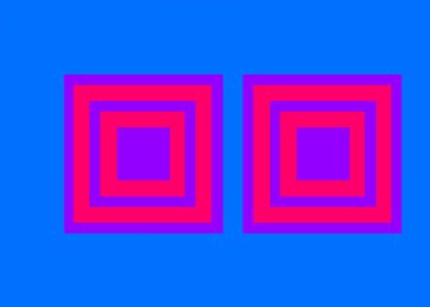Two Squares on Blue