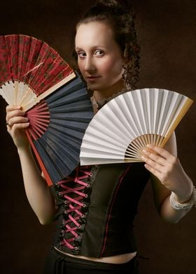 Girl with Fans