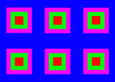 6 Squares on Blue