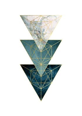 Teal Geometric Triangles