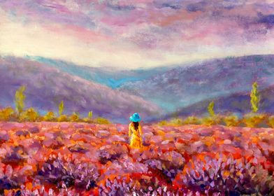 Girl in lavender field