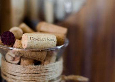 wine corks in a glass jar