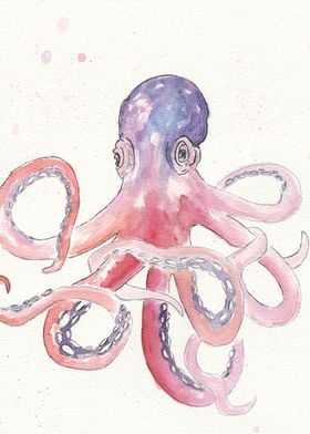 Red blue Octopus