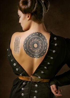 Girl with Mandala Tattoo