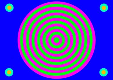 Five Circles on Blue