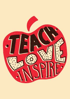 Teacher apple lettering