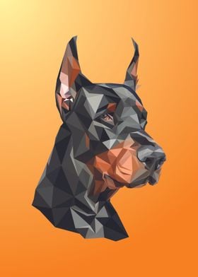 Doberman Dog Lowpoly