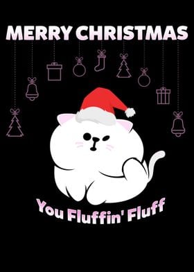 Merry Christmas Fluffy Cat