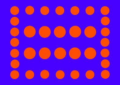 Orange Dots on Blue