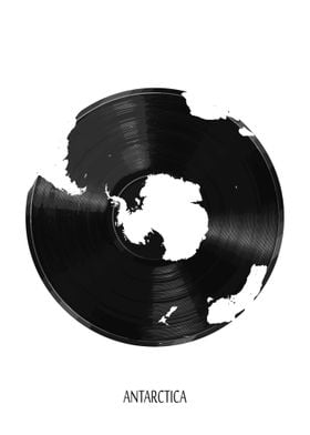 Antarctica map on vinyl
