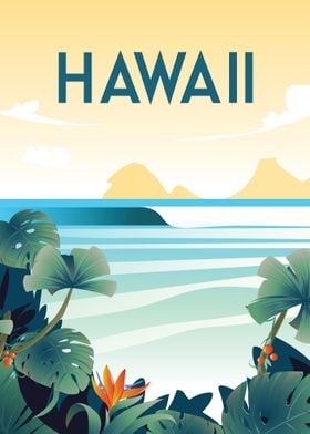 Hawaii travel poster