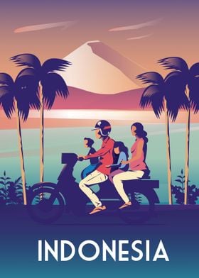 'Indonesia travel poster' Poster by Caravan Studio | Displate