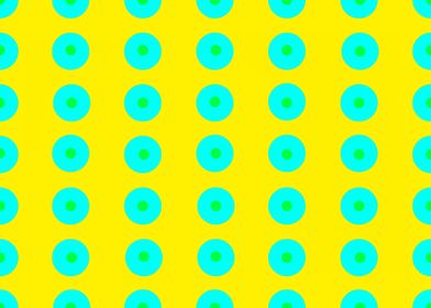 Blue  Green Dots on Yellow