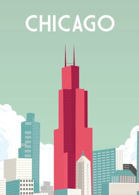 Chicago travel poster