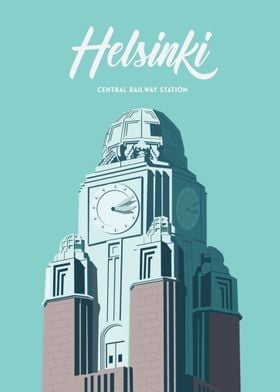 Helsinki travel poster