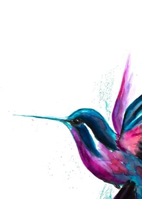 Watercolor Hummingbird 