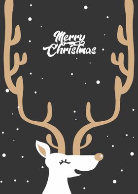 white chrismast deer