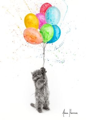 Kitten and Balloons