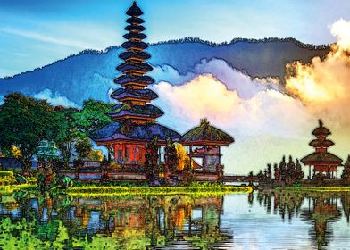 Bali Island Illustration