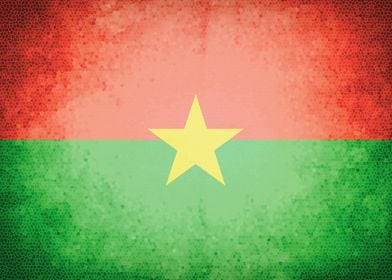 Burkina Faso vintage flag