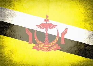 Brunei vintage flag