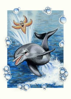 Dolphin and Starfish Play