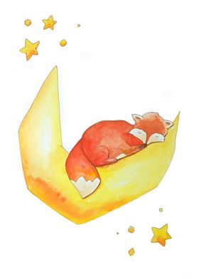 Fox sleeps on the Moon