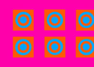 Blue Circles on Pink