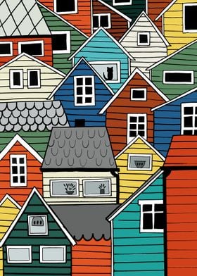  Colourful wooden houses 