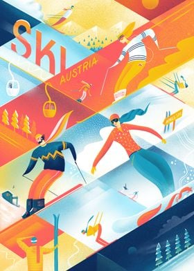Ski The Lines Poster By Mark Harrison Displate