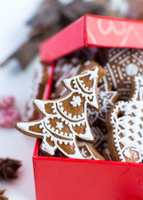 Xmas Gingerbreads Box Tree