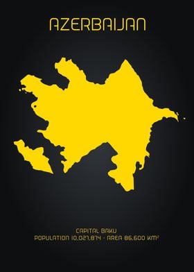 MAP ART AZERBAIJAN GOLD